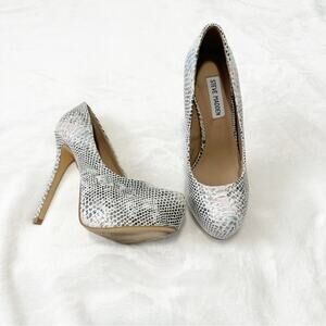 Steve Madden Snakeskin Heels Nala pumps black white pink size 7.5